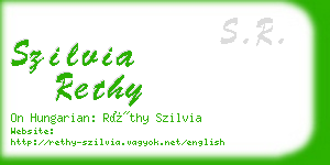 szilvia rethy business card
